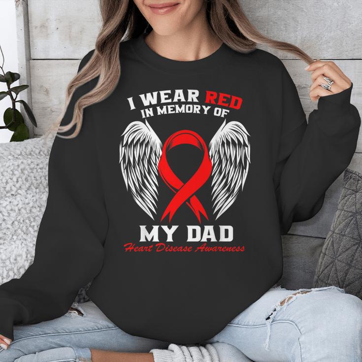 I Wear Red In Memory Of My Dad Heart Disease Awareness Month Unisex Sweatshirt