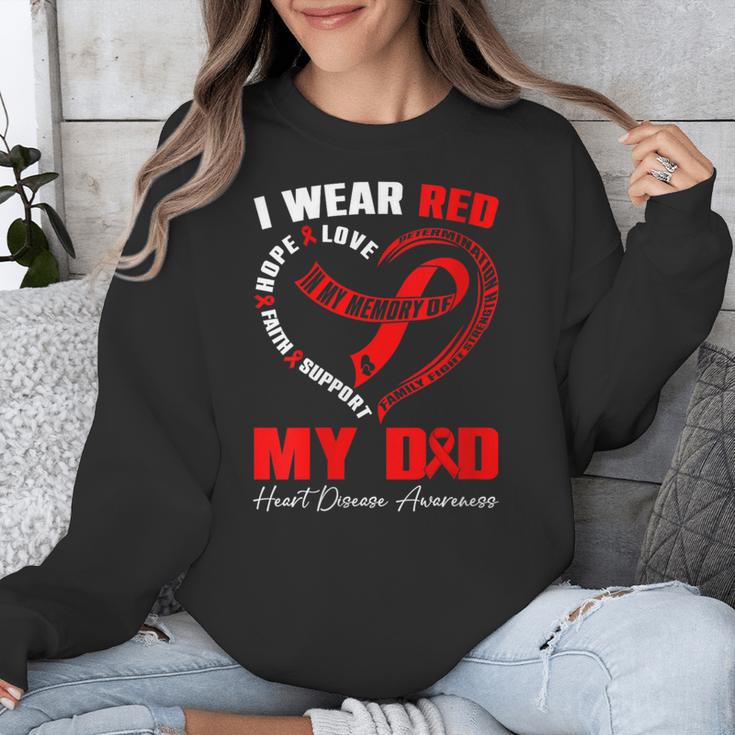 I Wear Red In My Memory Of My Dad Heart Disease Awareness Unisex Sweatshirt I Wear Red In My Memory Of My Dad Heart Disease Awareness Unisex Sweatshirt