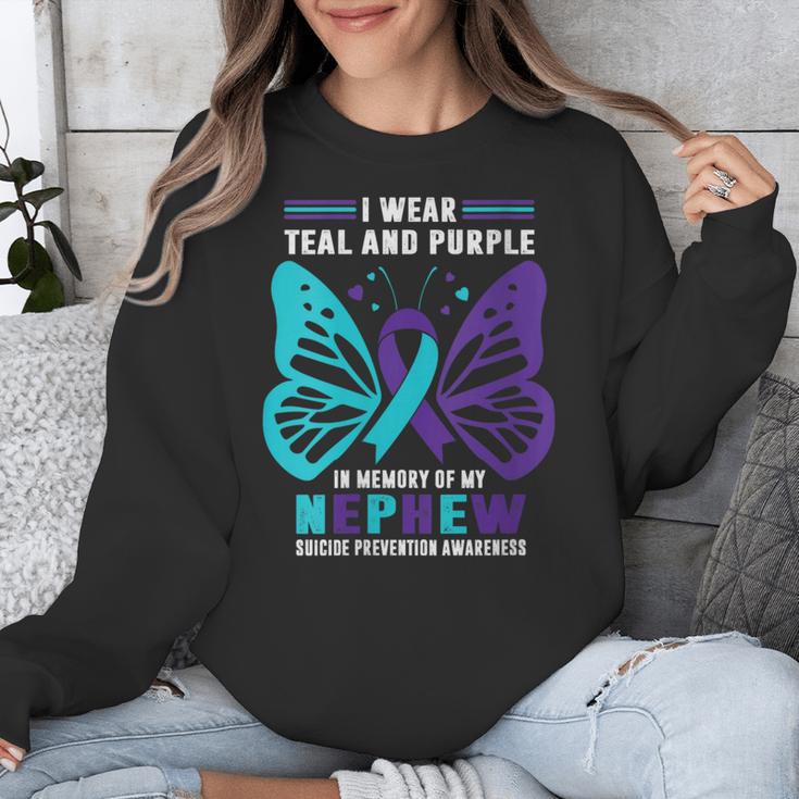 I Wear Teal And Purple In Memory Of My Nephew Unisex Sweatshirt