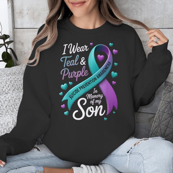 I Wear Teal And Purple In Memory My Son Suicide Prevention Unisex Sweatshirt I Wear Teal And Purple In Memory My Son Suicide Prevention Unisex Sweatshirt