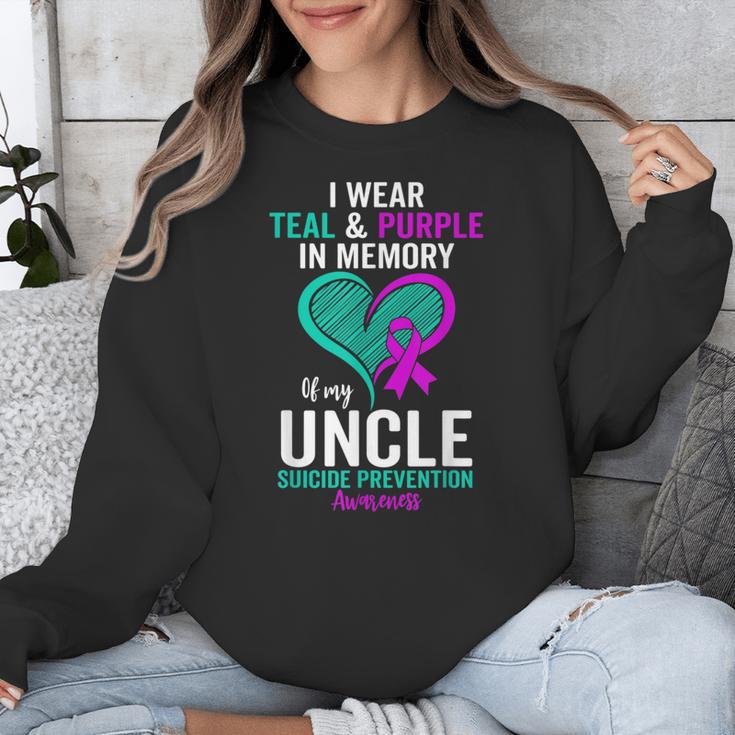 I Wear Teal And Purple In Memory Of My Uncle Mental Health Unisex Sweatshirt I Wear Teal And Purple In Memory Of My Uncle Mental Health Unisex Sweatshirt