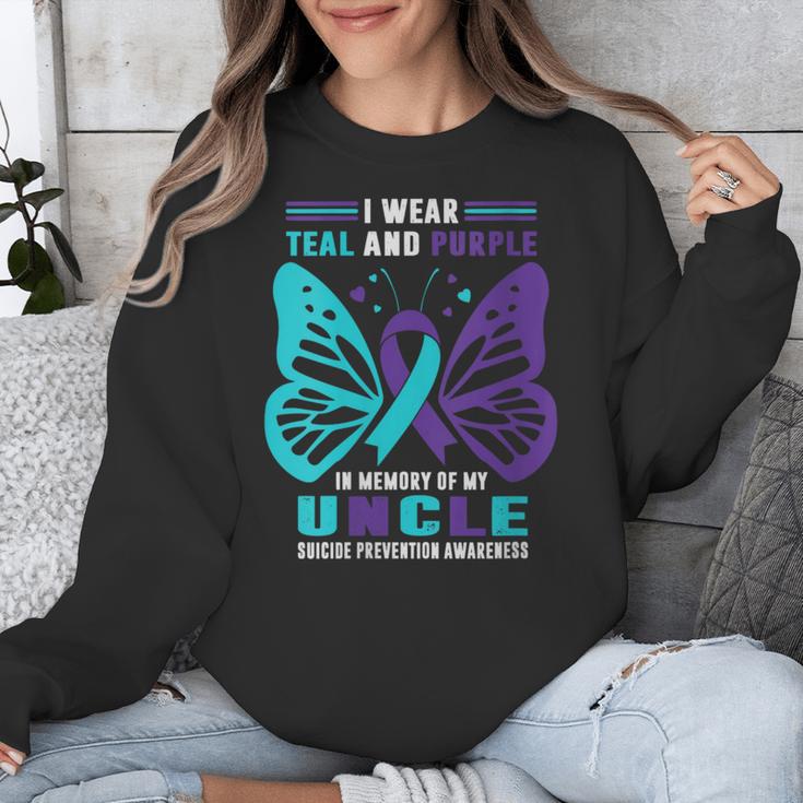 I Wear Teal And Purple In Memory Of My Uncle Unisex Sweatshirt