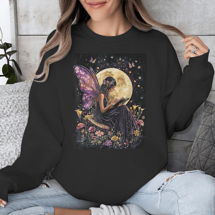 Whimsical Book Fairy Reading Bookish Fairycore Unisex Sweatshirt