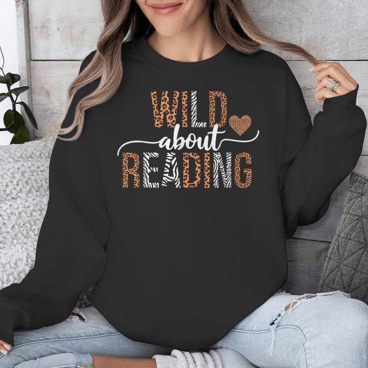 Wild About Reading Books Reader Lover Librarian Bookworm Unisex Sweatshirt