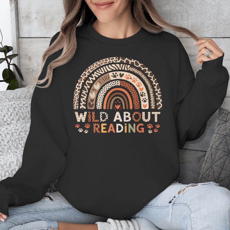 Wild About Reading Books Reader Lover Library Day Librarian Unisex Sweatshirt