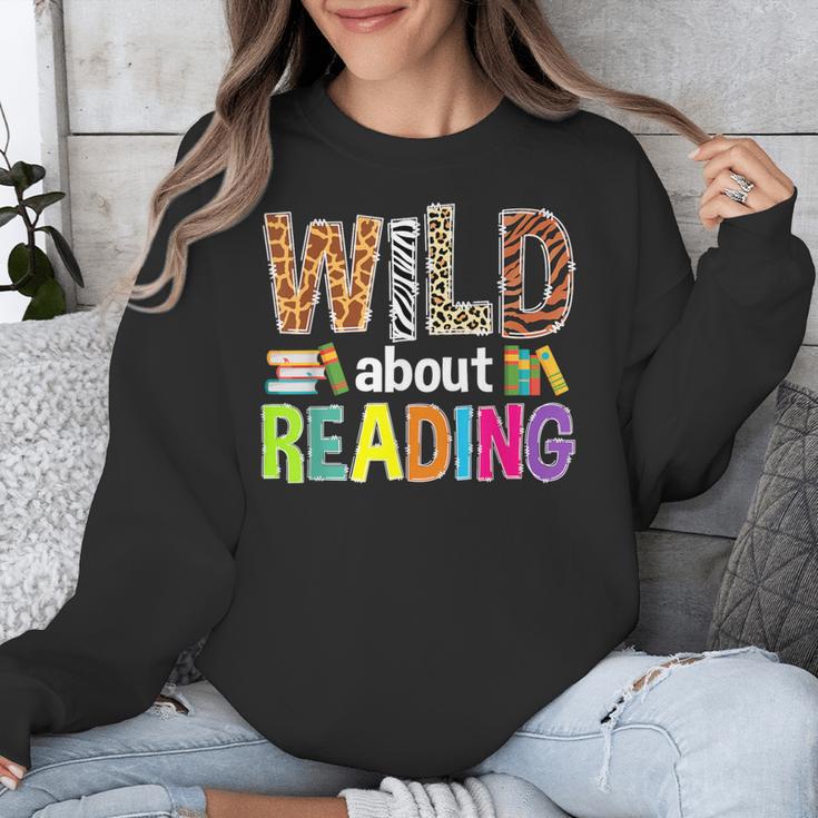 Wild About Reading Library Day Reading Books & Bookworm Unisex Sweatshirt