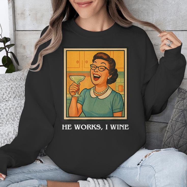 I Wine Housewife Retro Nostalgia Classic 1950s Vintage Humor Unisex Sweatshirt I Wine Housewife Retro Nostalgia Classic 1950s Vintage Humor Unisex Sweatshirt