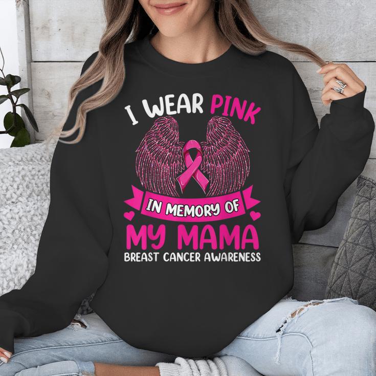 Wings Breast Cancer Shirt I Wear Pink In Memory Of My Mama Unisex Sweatshirt