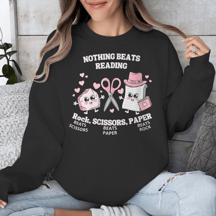 Women's Nothing Beats Reading Book Lover Statement Unisex Sweatshirt Women's Nothing Beats Reading Book Lover Statement Unisex Sweatshirt