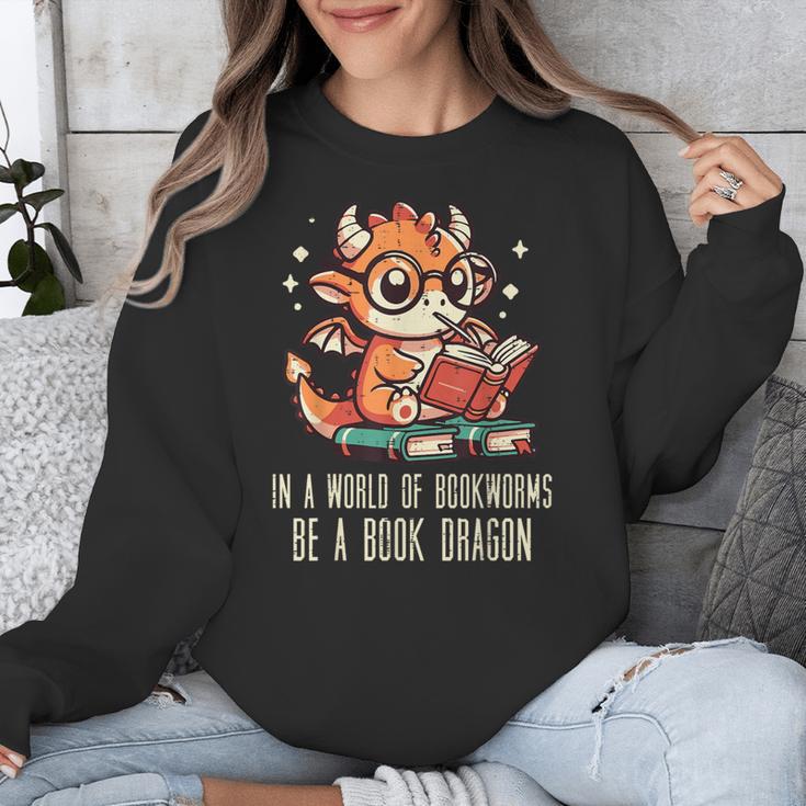 In World Of Bookworms Be Book Dragon Cute Women Kids Men Unisex Sweatshirt In World Of Bookworms Be Book Dragon Cute Women Kids Men Unisex Sweatshirt