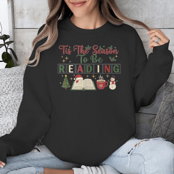 Xmas Books Tis The Season To Be Reading Book Lover Unisex Sweatshirt
