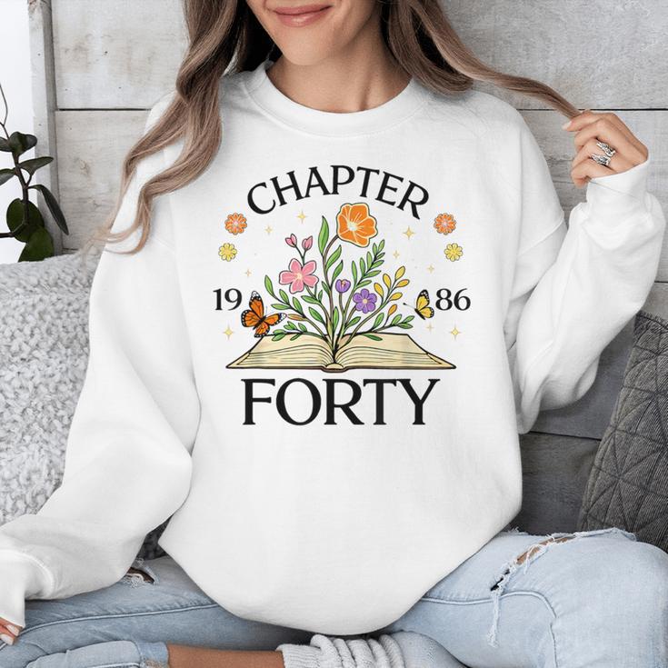 1986 Chapter Forty 40th Birthday Wildflower Book Unisex Sweatshirt
