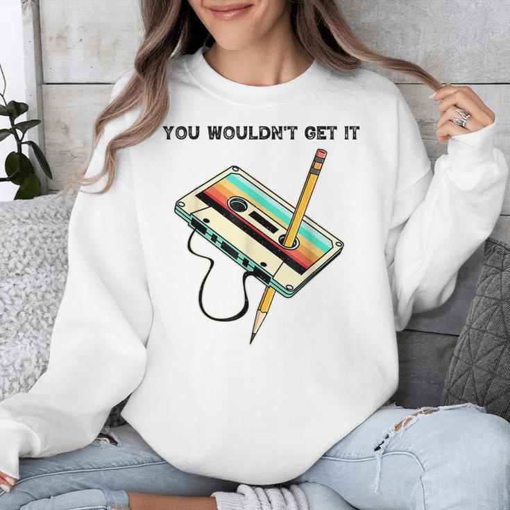 70s 80s 90s Retro Party Costume Nostalgia Cassette Unisex Sweatshirt