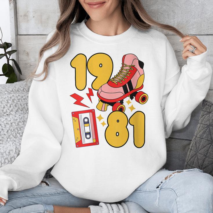 80s Vibes Mixed Tapes & Roller Skates 1981 Nostalgia Retro Unisex Sweatshirt 80s Vibes Mixed Tapes & Roller Skates 1981 Nostalgia Retro Unisex Sweatshirt