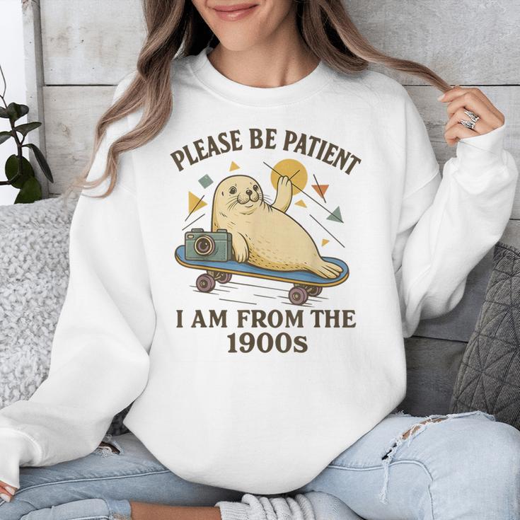 90s Manatee Humor Please Patient I'm From The 1900s Unisex Sweatshirt