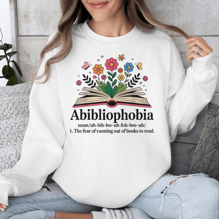 Abibliophobia Noun The Fear Of Running Out Of Books To Read Unisex Sweatshirt