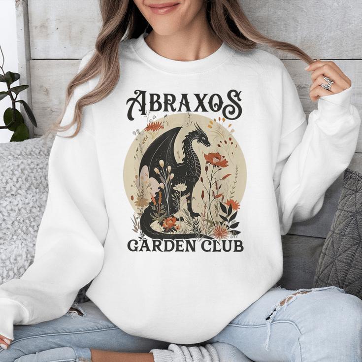 Abraxos Flower Garden Club Book Lover Fantasy Dragon Bookish Unisex Sweatshirt