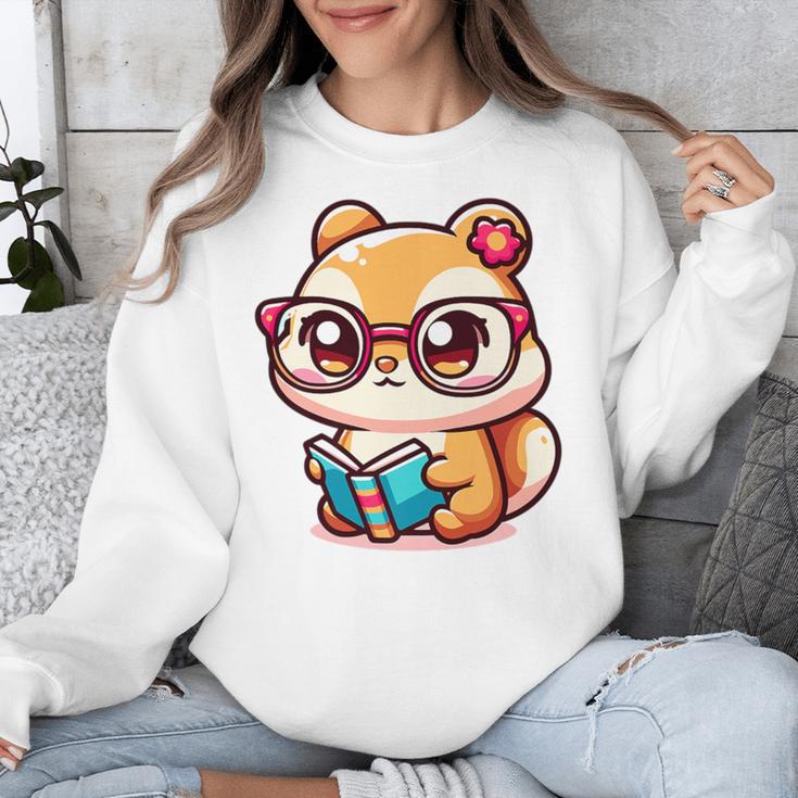 Adorable Book Lover Chipmunk With Reading Glasses Cute Premium Unisex Sweatshirt Adorable Book Lover Chipmunk With Reading Glasses Cute Premium Unisex Sweatshirt