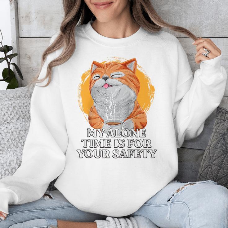 My Alone Time Is For Your Safety Coffee Lover Introvert Raglan Baseball Tee Unisex Sweatshirt