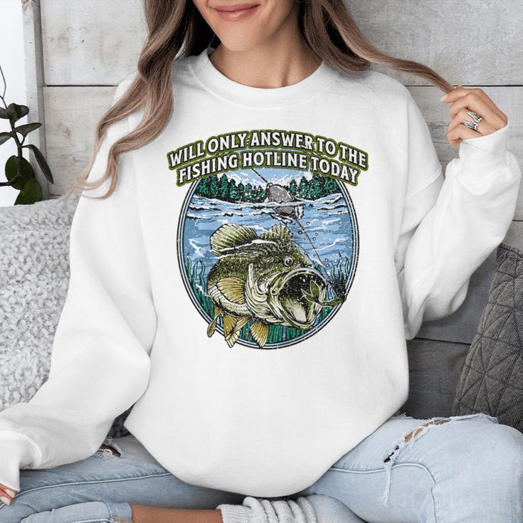 Answer To Fishing Hotline Introvert Humor Antisocial Raglan Baseball Tee Unisex Sweatshirt