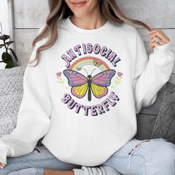 Antisocial Butterfly Groovy t For Introvert Men Women Girls Unisex Sweatshirt Antisocial Butterfly Groovy t For Introvert Men Women Girls Unisex Sweatshirt