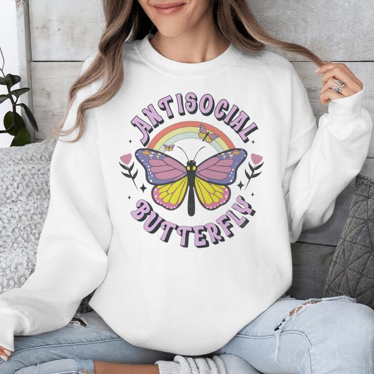 Antisocial Butterfly Tees For Introvert Men Women Girls Unisex Sweatshirt Antisocial Butterfly Tees For Introvert Men Women Girls Unisex Sweatshirt