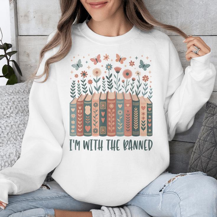 Im With The Banned Book Readers Librarian Read Banned Books Unisex Sweatshirt