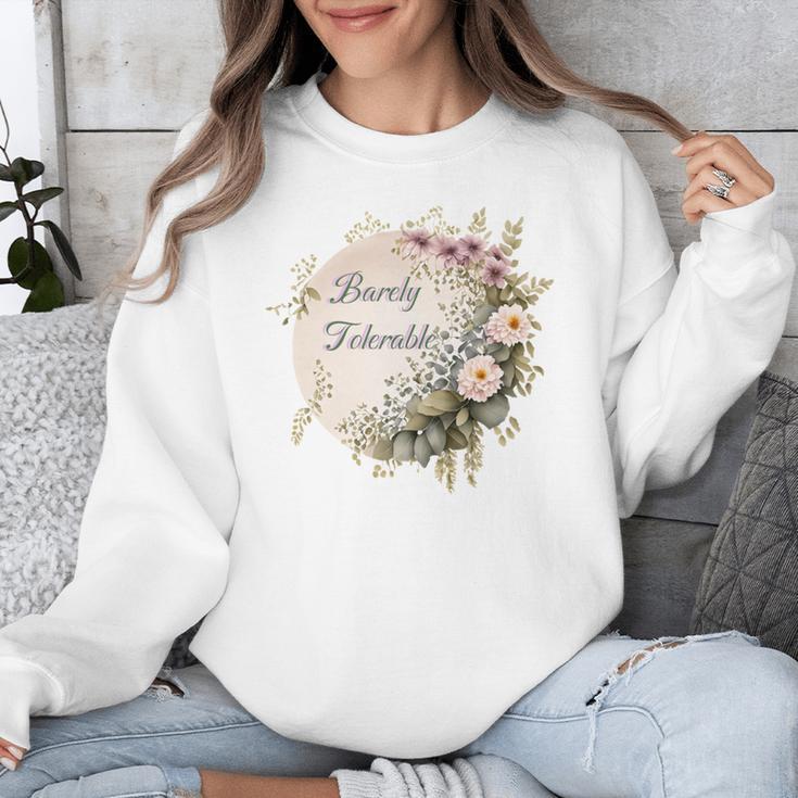 Barely Tolerable Book Lover Bookish Floral Bookworm Unisex Sweatshirt Barely Tolerable Book Lover Bookish Floral Bookworm Unisex Sweatshirt
