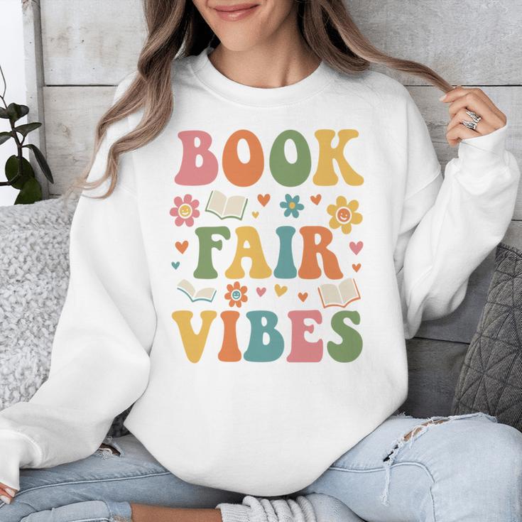 Book Fair Vibes Groovy Retro School Reading Nostalgic Unisex Sweatshirt