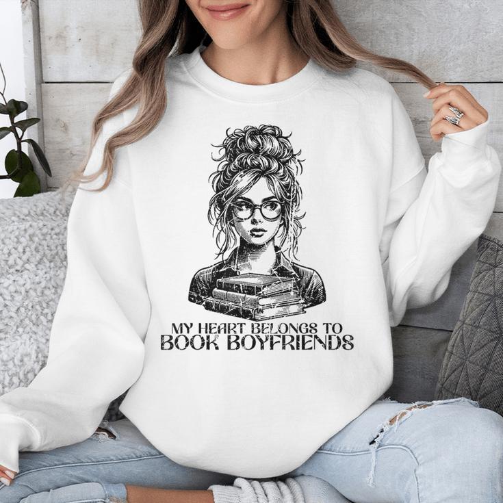 Book Lover Bent Over a Book Unisex Sweatshirt