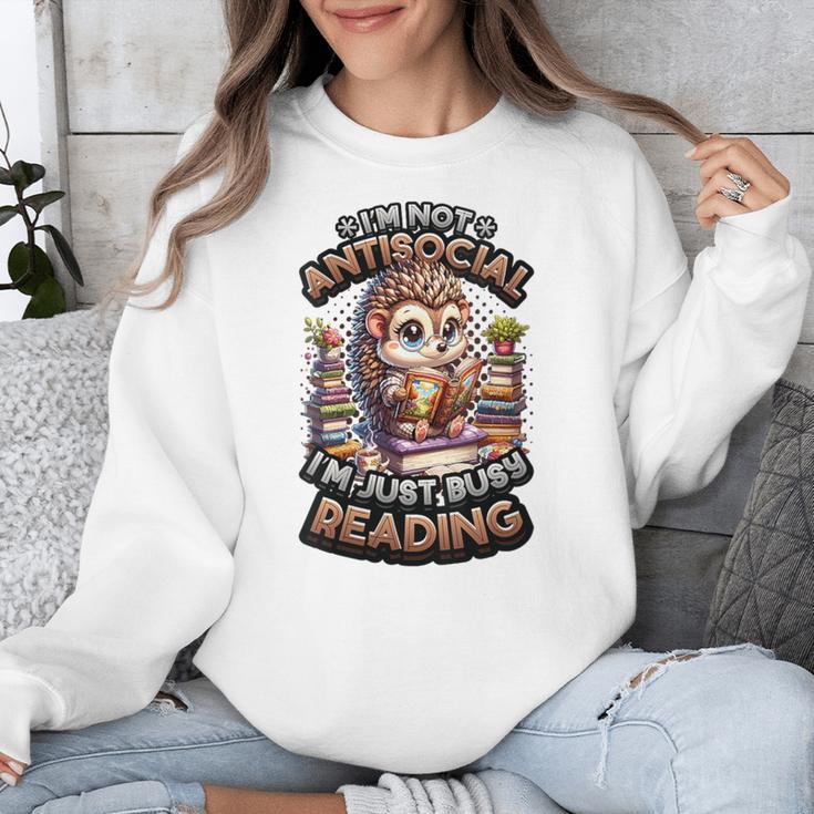 Book Lover Hedgehog Reading Books Introvert Bookworm Unisex Sweatshirt Book Lover Hedgehog Reading Books Introvert Bookworm Unisex Sweatshirt