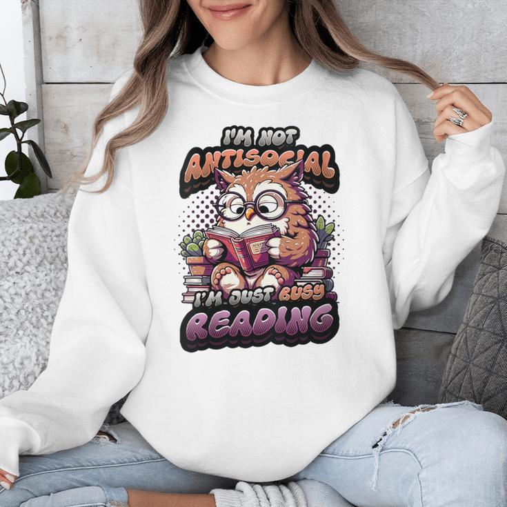 Book Lover Owl Reading Books Introvert Bookworm Unisex Sweatshirt Book Lover Owl Reading Books Introvert Bookworm Unisex Sweatshirt