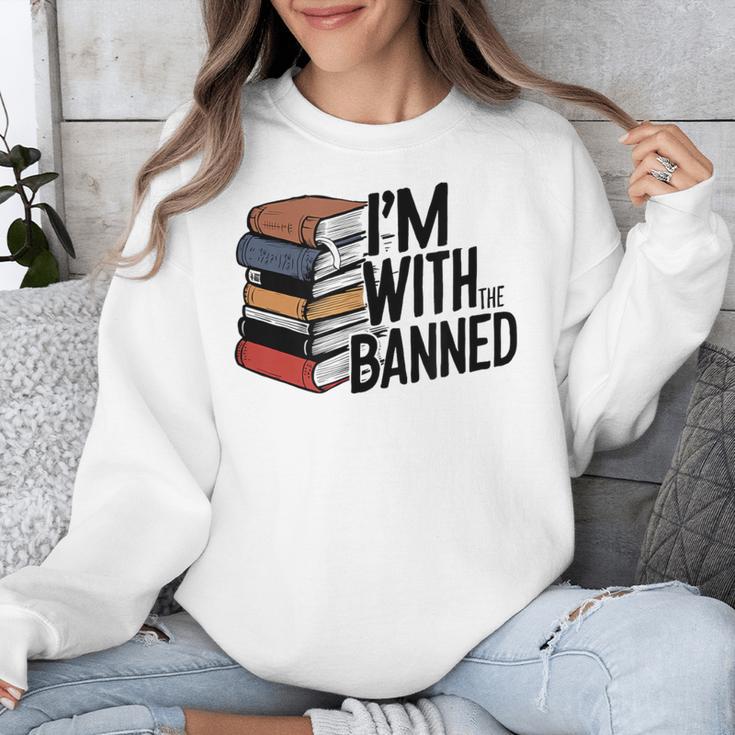 Book Lovers Im With The Banned Books For Reading Librarian Unisex Sweatshirt