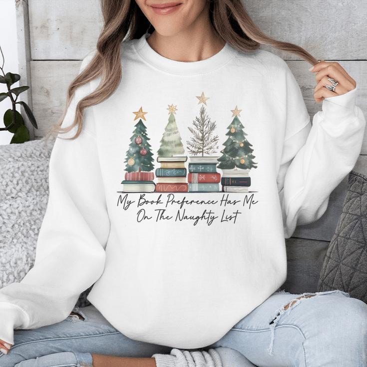 My Book Preference Has Me On The Naughty List Christmas Tree Unisex Sweatshirt
