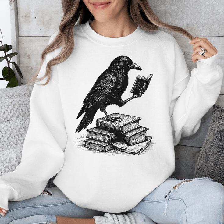 Book Raven Vintage Dark Academia Literature Reading Unisex Sweatshirt Book Raven Vintage Dark Academia Literature Reading Unisex Sweatshirt