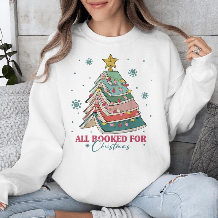 All Booked For Christmas Book Christmas Tree Lights Bookish Unisex Sweatshirt