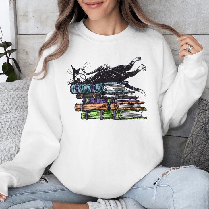Books Cats Life Is Sweet Cats Books Lover Men Women Unisex Sweatshirt