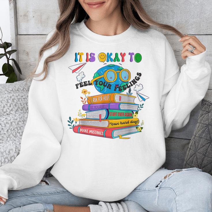 Books It's Okay To Be Kind Yellow Mental Health Day Kids Unisex Sweatshirt Books It's Okay To Be Kind Yellow Mental Health Day Kids Unisex Sweatshirt