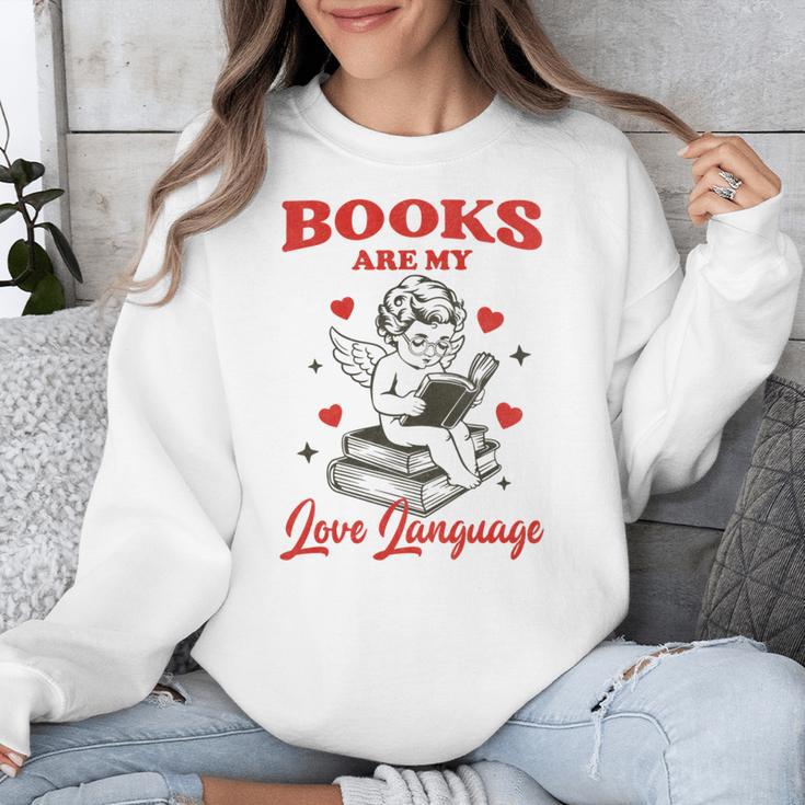 Books Are My LoveLanguage Cupid Valentines Unisex Sweatshirt