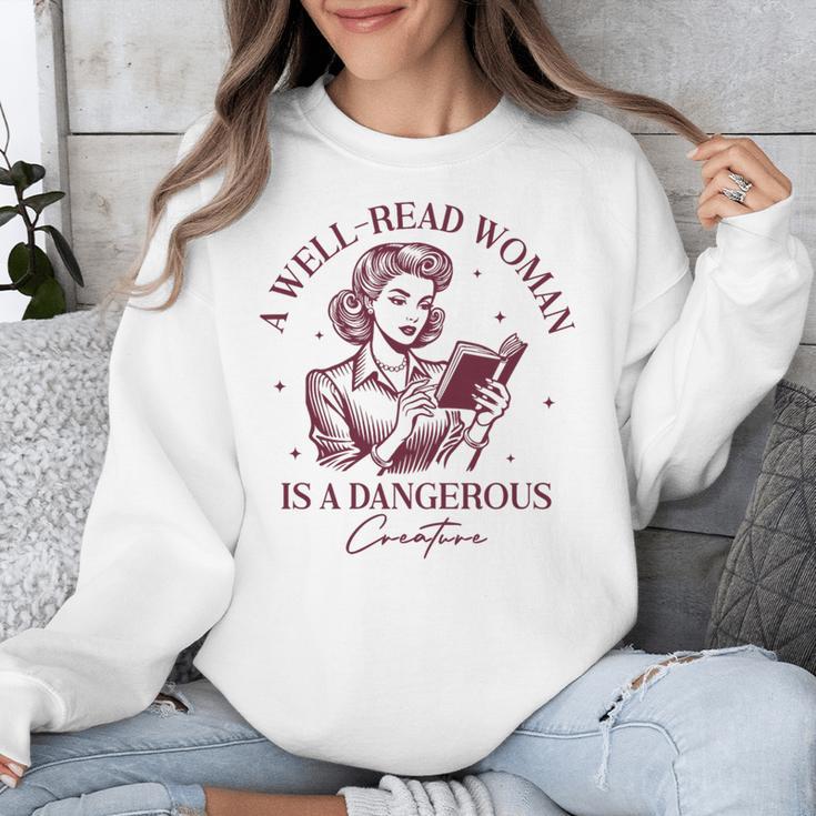 Books A Well-Read Woman Is A Dangerous Creature Women Premium Tri-Blend Unisex Sweatshirt
