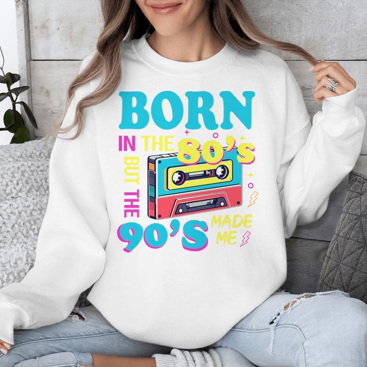 Born In The 80's But 90's Made Me Nostalgia Cassette Tape Premium Tri-Blend Unisex Sweatshirt