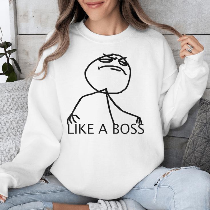 Like A Boss Rage Comic Meme Classic Internet Nostalgia Tee Unisex Sweatshirt Like A Boss Rage Comic Meme Classic Internet Nostalgia Tee Unisex Sweatshirt
