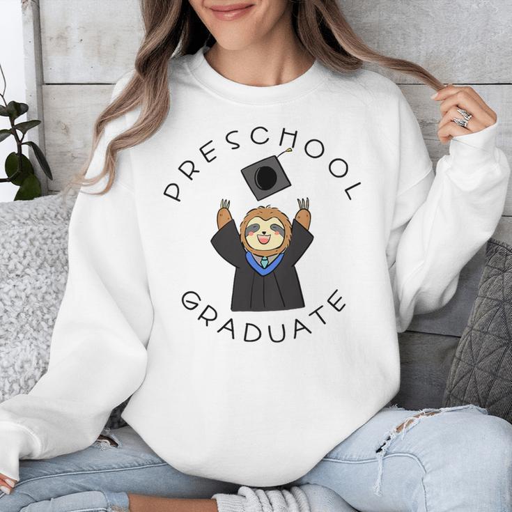 Boys Girls Preschool Graduate Sloth Graduation Cap Unisex Sweatshirt