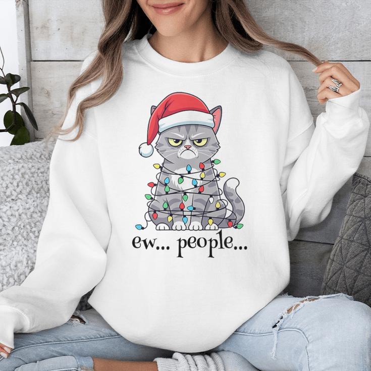 Cat Ew People Adult Humor Introvert Anti-Social Unisex Sweatshirt Cat Ew People Adult Humor Introvert Anti-Social Unisex Sweatshirt