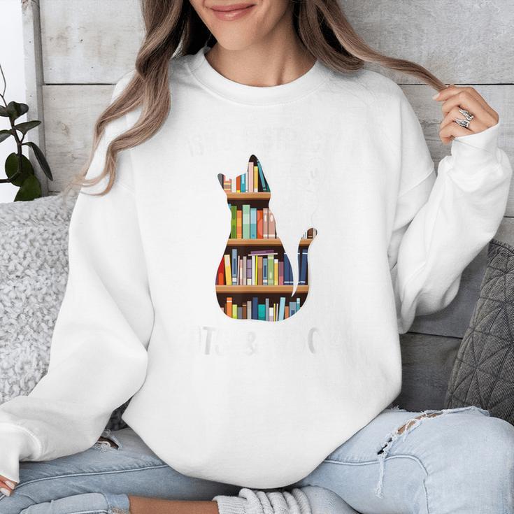 Cat Lover Tee Women Book Lover Reading Librarian Read Unisex Sweatshirt