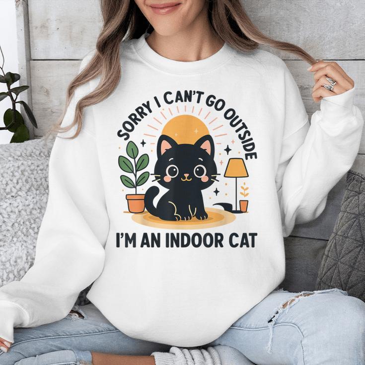 Cat Shirt Introvert Sorry I Can’t Go I’m An Indoor Cat Unisex Sweatshirt