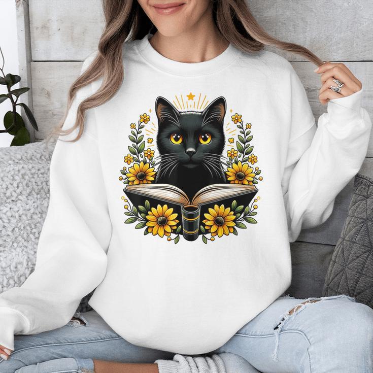 Cat For Women Book Lover Cute Cat And Book Unisex Sweatshirt Cat For Women Book Lover Cute Cat And Book Unisex Sweatshirt