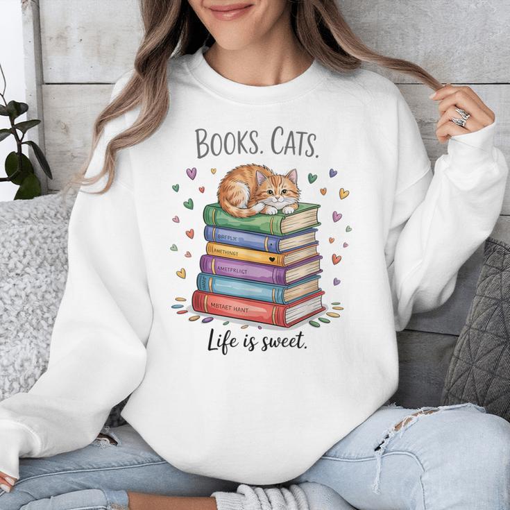 Cats Books Lover Men Women Unisex Sweatshirt Cats Books Lover Men Women Unisex Sweatshirt