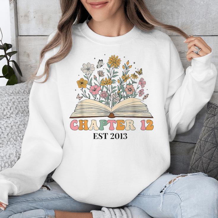 Chapter 12 Years Old 12th Birthday Wildflower Book Lover Unisex Sweatshirt