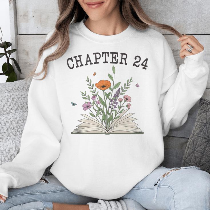 Chapter 24 Book Lovers & Readers 24th Birthday Wildflowers Unisex Sweatshirt Chapter 24 Book Lovers & Readers 24th Birthday Wildflowers Unisex Sweatshirt